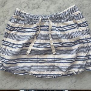 J. Crew Blue and White Striped Mini Skirt